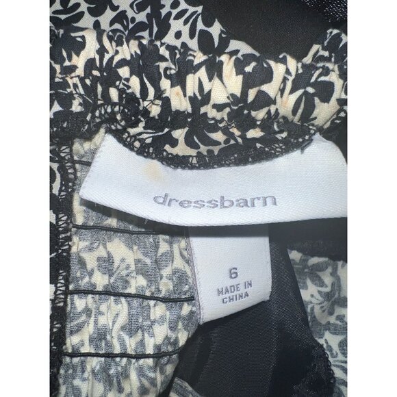 Black & White Floral Print Sleeveless Dress Size 6 By Dressbarn - Picture 3 of 8